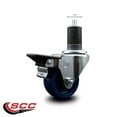 thumbnail image 2 of 3 Inch Solid Poly Swivel 1-5/8 Inch Expanding Stem Caster with Brake SCC, 2 of 2
