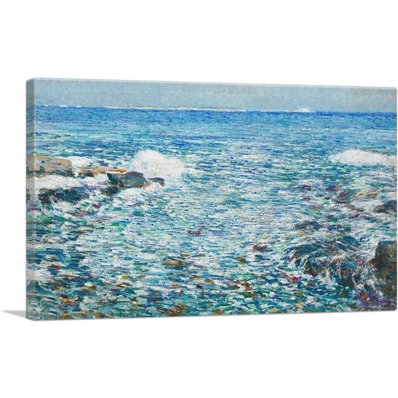 ARTCANVAS Surf - Isles of Shoals 1913 Canvas Art Print by Childe Hassam - Size: 12" x 8" (0.75" Deep)