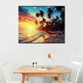 thumbnail image 2 of Nawypu  S75550 Canvas Wall Art Palm Trees Silhouettes On Tropical Beach At Sunset Beach Seascape Painting Nature Pictures for Living Room Home Office Wall Decor Artwork, 2 of 4