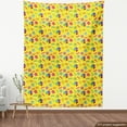 thumbnail image 4 of Ambesonne Beach Fabric by the Yard Upholstery, Summer Slippers Umbrella Hat, 1 Yard, Violet Apple Green and Yellow, 4 of 5