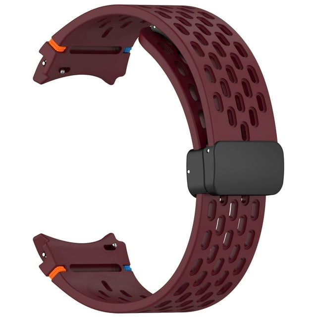 BotaniNest 22MM FE Silicone Sports Watch Band With Fold Over Clasp Breathable Hole Design