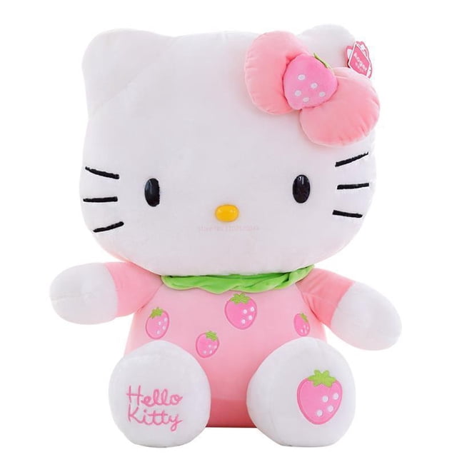 Sanrio-peluches Kawaii de Hello Kitty para niñas, muñeco de peluche con imagen de dibujos animados, decoración de habitación, regalo de cumpleaños