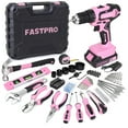 thumbnail image 1 of Juego de herramientas FASTPRO, 177 unidades, 20 V, destornillador inalámbrico, color rosa, 1 of 9