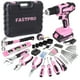 thumbnail image 1 of Juego de herramientas FASTPRO, 177 unidades, 20 V, destornillador inalámbrico, color rosa, 1 of 9