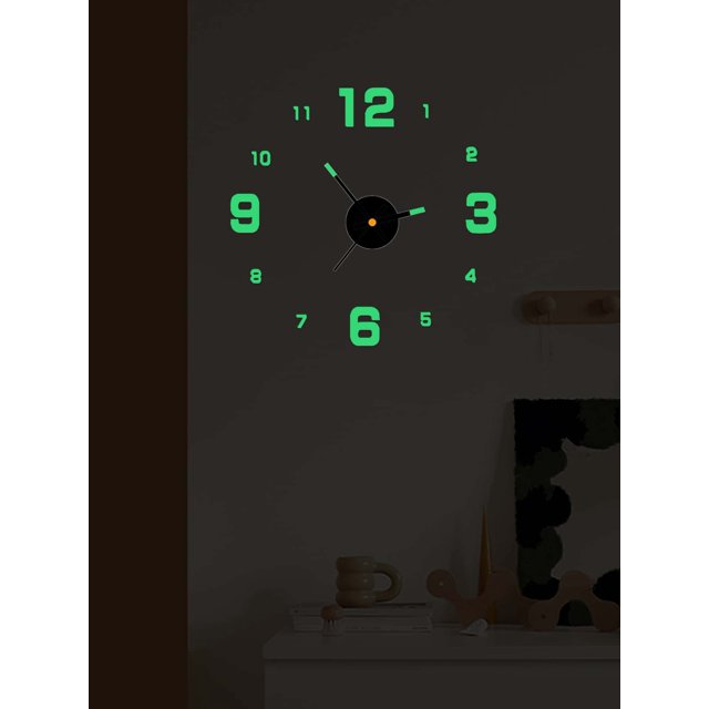 1pc Glow In The Dark ABS Wall Clock,Creative Solid Hanging Clock For Home