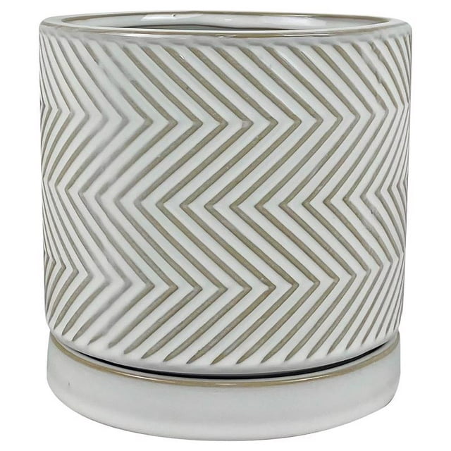 Planter Border Concepts, diseño de cruz de cerámica, 15 cm, color blanco