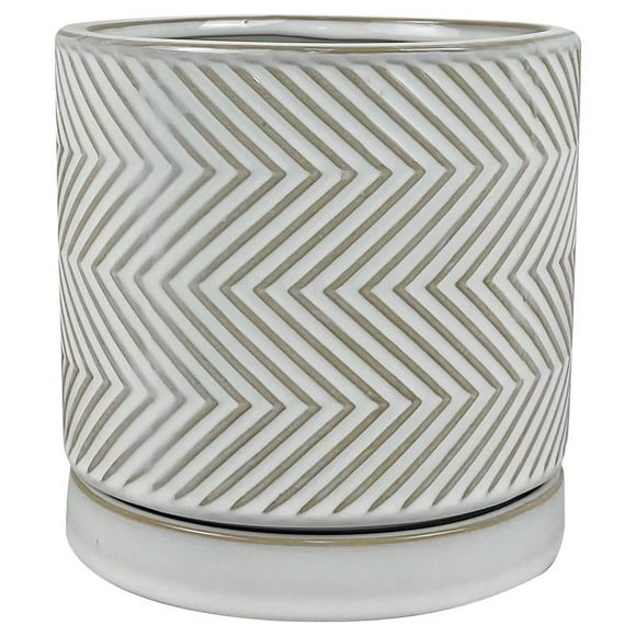 Planter Border Concepts, diseño de cruz de cerámica, 15 cm, color blanco