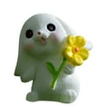 thumbnail image 2 of Dream Lifestyle Bunny Figurine Cartoon Realistic Sturdy Lovely Animal Rabbit Resin Miniature for Dollhouse, 2 of 8