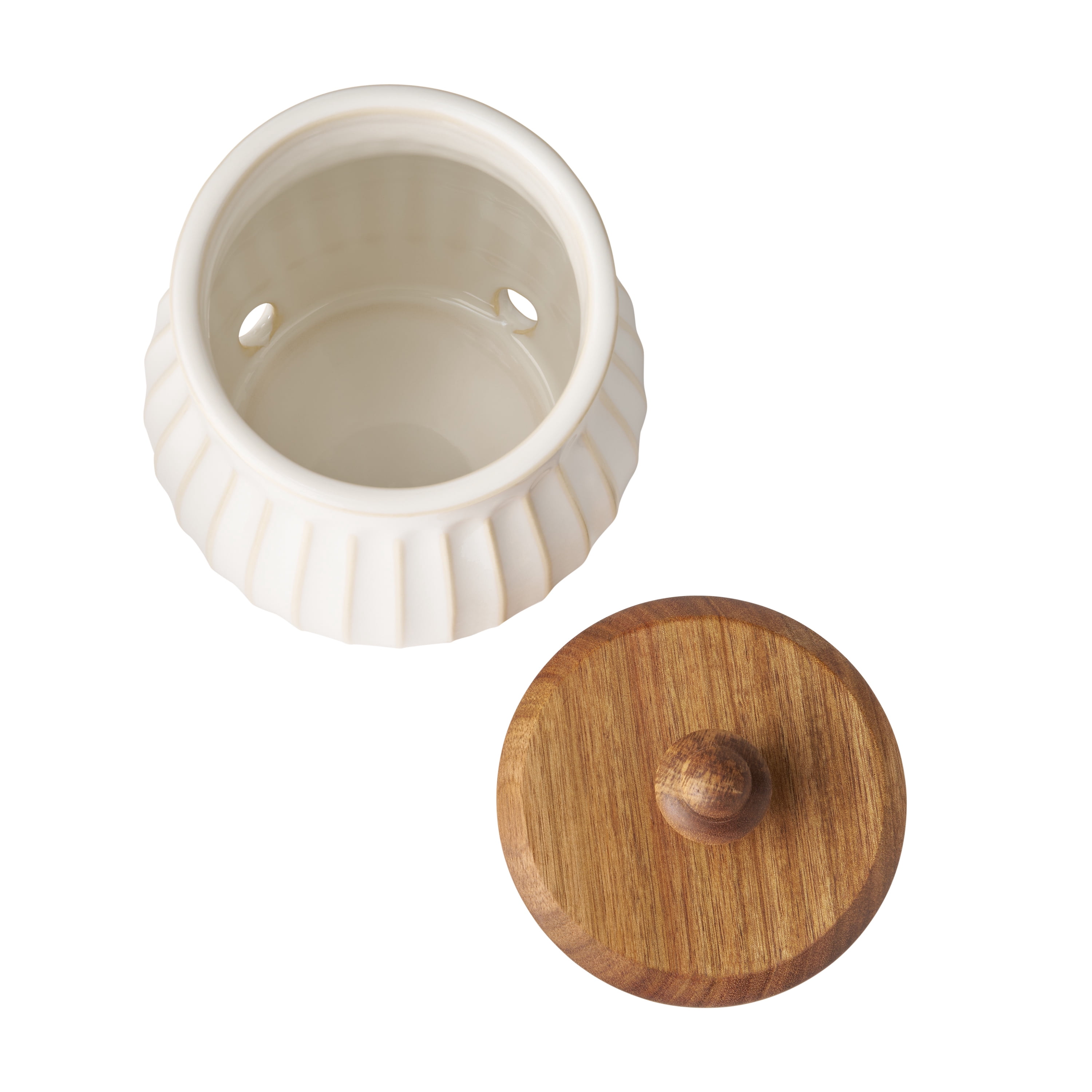 The Pioneer Woman Colette Stoneware Garlic Keeper, White
