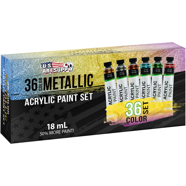 U.S. Art Supply Professional 12 Color Set of Acrylic Paint in Extra-Large  75ml Tubes - Rich Pigment Vivid Colors for Artists, Students, Beginners,  Kids, Adults - Canvas, Portrait Paintings, Wood 