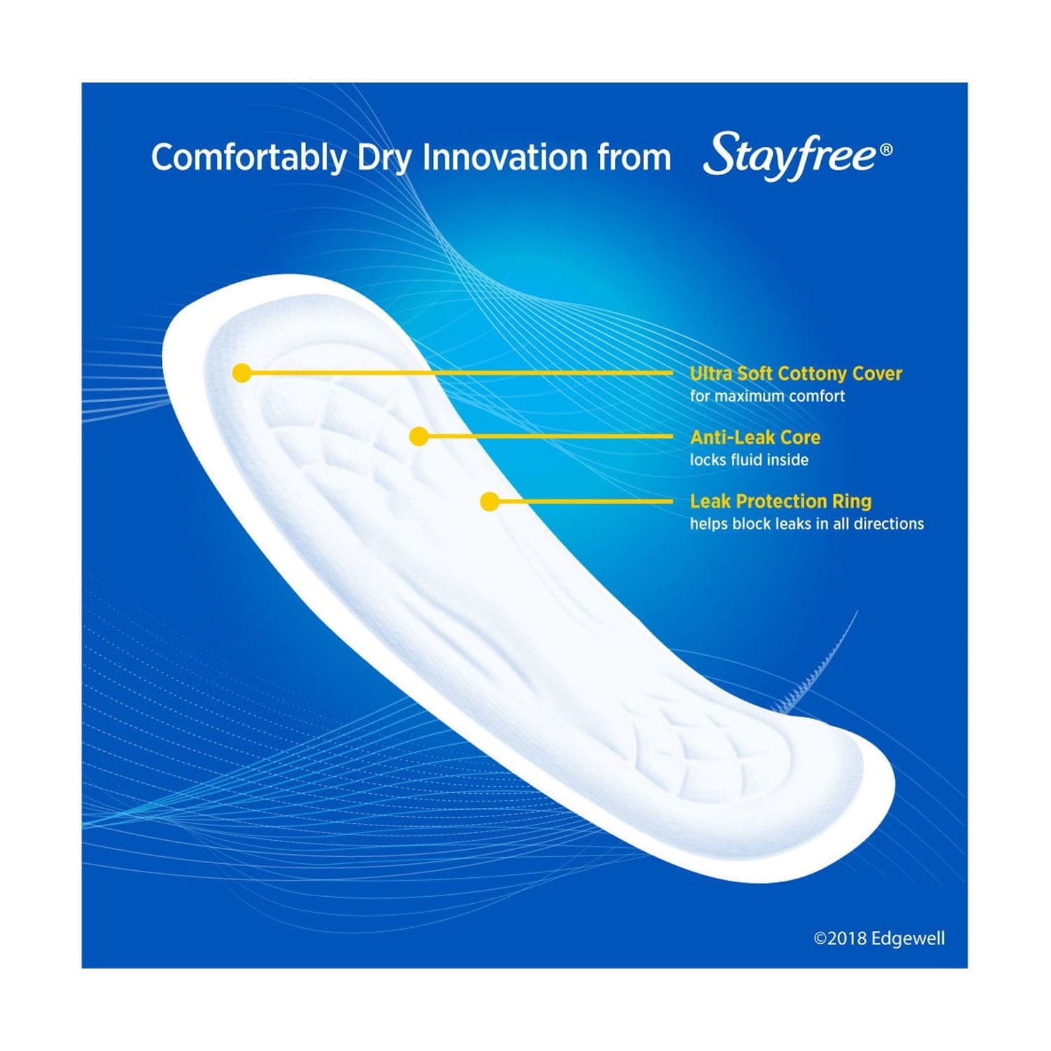Stayfree Classic Pads Super Long without Wings, Unscented, (2 pack of 22 Ct)