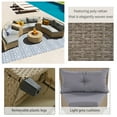 thumbnail image 5 of 6 - Person Fan-shaped Rattan Suit Combination Outdoor Patio Furniture Set Outdoor Rattan Sofa Set Manual Wicker Patio Conversation Set with Cushions and Table for Yard Deck(Grey), 5 of 9