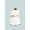 thumbnail image 3 of Morgan Metallic Embellishment Leather Platform Loafers in White, 3 of 7