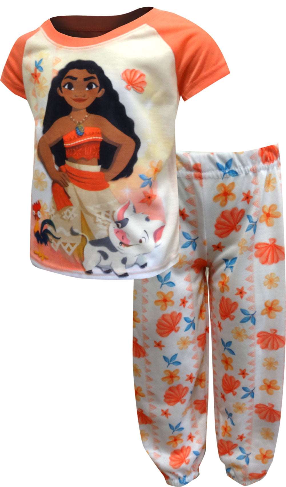 Disney Girls' Disney Moana Coral Pajama - Walmart.com