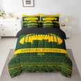 thumbnail image 2 of Feelyou Kids Rugby Bedding Comforter Set 7pcs for Boys, Green Bay Football King Bedding Sets, American Football Print Bed Sheets, Dark Green Orange Home Decor, 2 of 8