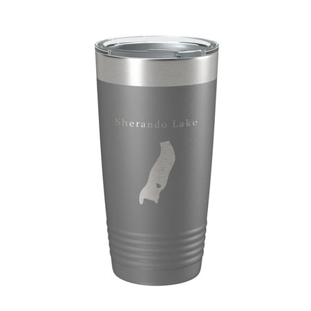 

Sherando Lake Map Tumbler Travel Mug Insulated Laser Engraved Coffee Cup Virginia 20 oz Dark Gray