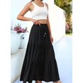 thumbnail image 6 of Women's Spliced Pleated Midi Pockets or Skirt for Casual Black M, 6 of 8