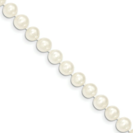 Round Freshwater Pearl Pendant (14k Yellow Gold 8mm White Near Round Freshwater Cultured Pearl Chain Necklace Pendant Charm For)