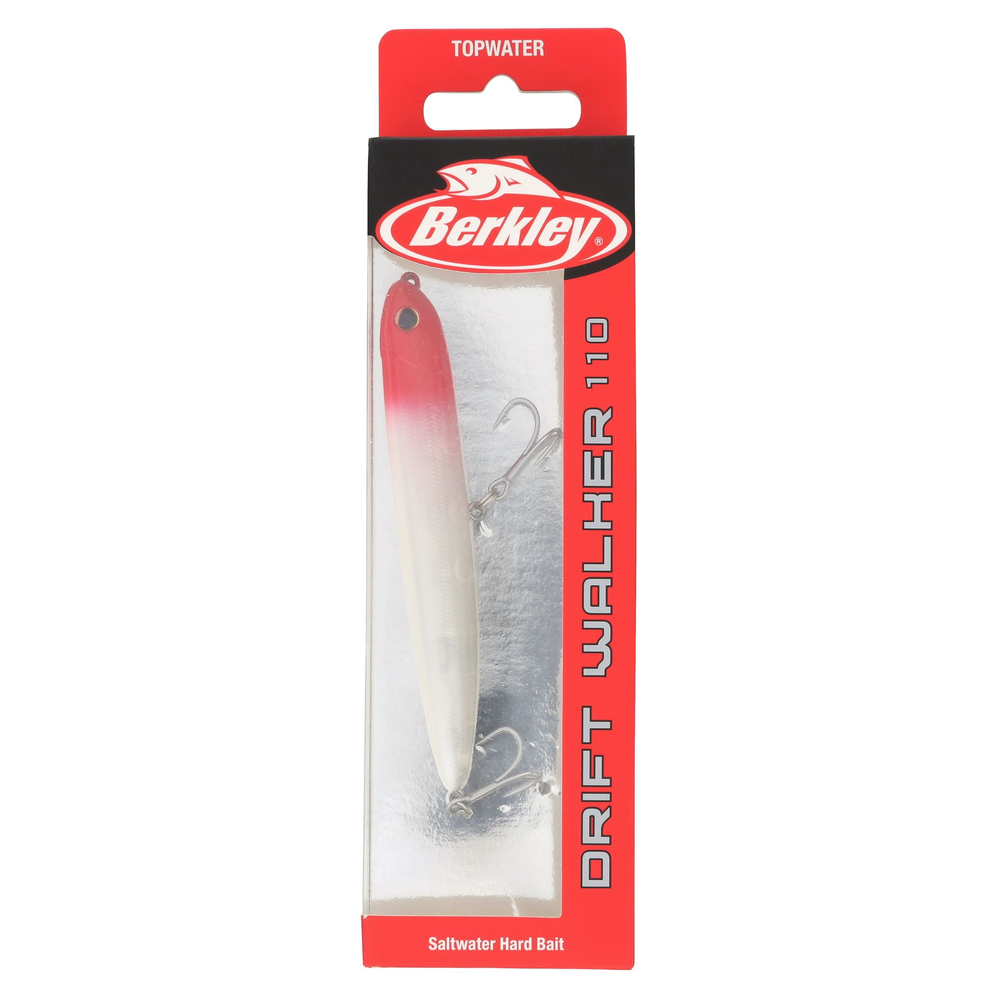Berkley Drift Walker Saltwater, 4.3 in, Topwater Baits, Red Head (1 Count)