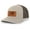 Khaki/Brown, variant on Canine Collection Beagle Hunting Dog Mens Engraved Leather Patch Mesh Back Trucker Hat, Khaki/Brown