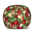 thumbnail image 1 of Christmas Storage Toy Bag Chair, Tree Branches Spruce Leaves Balls Bells Cones Poinsettia Flowers Mistletoe Berry, Stuffed Animal Organizer Washable Bag, Small Size, Multicolor, by Ambesonne, 1 of 3
