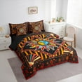 thumbnail image 3 of Manfei Boho Sun Bedding Comforter Set, Orange Gradient Galaxy King Bedding Sets, Zodiac Astrology Stars Bed Sheets, Lightweight Room Decor Reversible 7 Pieces, 3 of 8