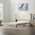 thumbnail image 5 of Rest Haven Astoria Wingback Tufted Upholstered Bed, Cal King, Cream, 5 of 13