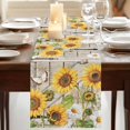 thumbnail image 3 of Table Runners 70 Inches Long Dress Scarves, Farm Flowers Farmhouse Coffee/Dining/Kitchen Table Decor, Holiday Table Runner, Retro Sunflowers Barn Doors Butterfly Wood Board 13x70 Inch, 3 of 9