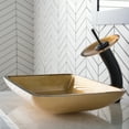 thumbnail image 4 of KRAUS Rectangular Gold Glass Vessel Bathroom Sink, 22 inch, 4 of 9