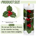 thumbnail image 2 of Duslogis 40 Pcs Christmas Holly Berries Faux Berry Flowers with Leaves Xmas Berry Picks Christmas Wreath Branches Christmas Vase Fillers (Red), 2 of 7
