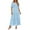 Light Blue, variant on PRETTYGARDEN Women's 2025 Summer Casual Midi Dresses Square Neck Short Sleeve Smocked A Line Floral Flowy Elegant Boho Dress