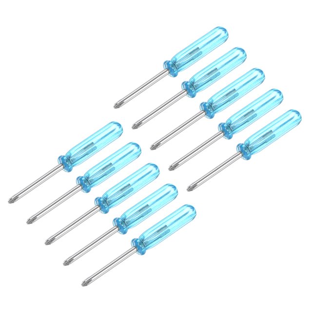 Uxcell Carbon Steel Mini Phillips Screwdriver Cross Head for Repairing Small Appliances Blue 10 Pcs 0.08'' x 1.77''