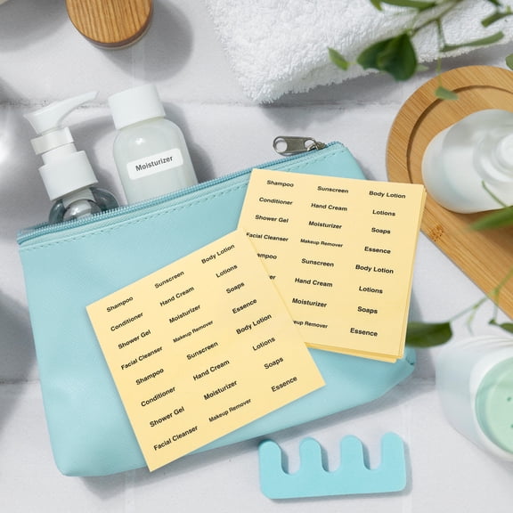 HEMOTON  20 Sheets Washing Toiletries Dispensing Bottle Label Travel