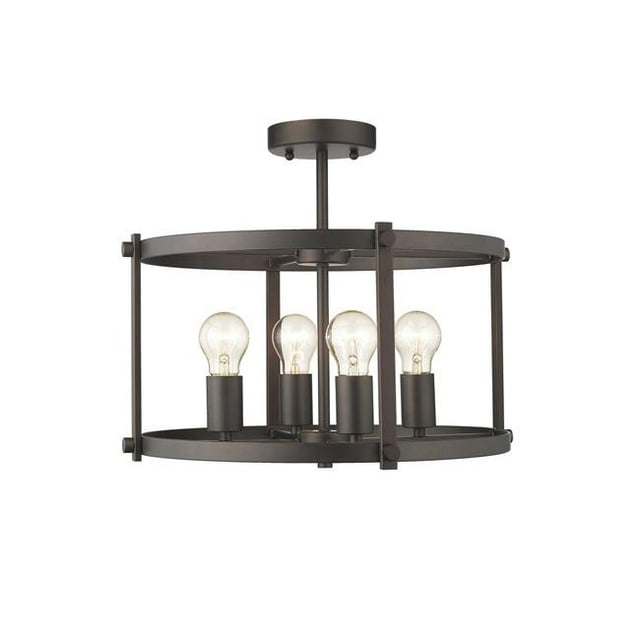 Chloe Lighting CH2H119RB18-SF4 Ironclad Farmhouse 4 Light Rubbed Bronze Convertible Semi-Flush Ceiling Fixture - 17.5 in.