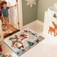 thumbnail image 1 of Christmas Holiday Embroidery Style Non-Slip Absorbent Kitchen Floor Mat, Washable Indoor Doormat for Entryway Bathroom Laundry Room Decor, 1 of 6