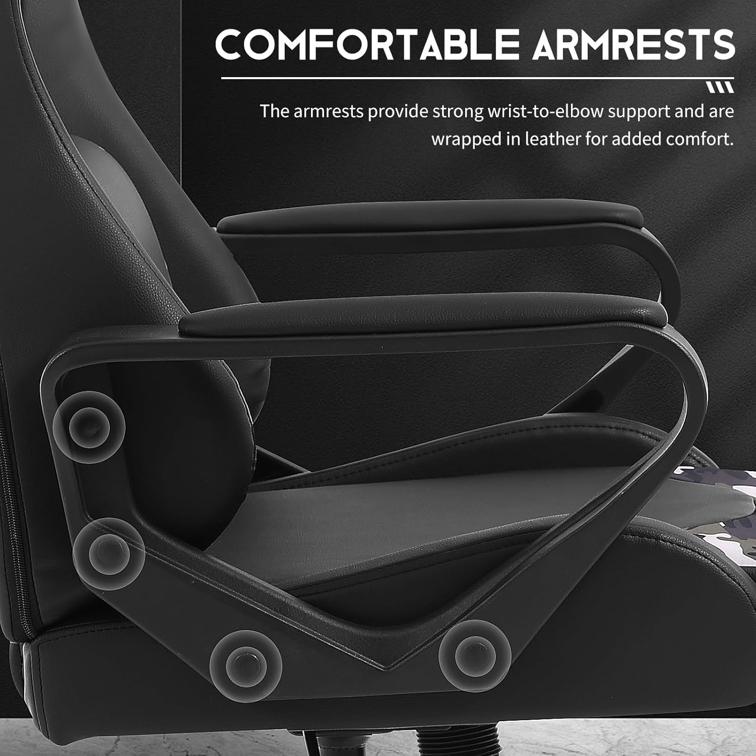 Dkelincs High Back Gaming Chair Racing Office Chair Leather Ergonomic Computer Chair Adjustable Swivel Rolling Desk Chair for Adults Teens, Camo