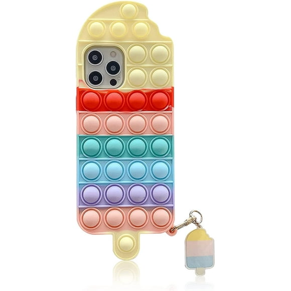 IBAOLEA Pop It Phone Case (Popsicle) - Fidget Pop It Bubble Wrap Phone Case for Your Mobile Phone - Bubble Popper Cell Phone Covers - Pop It Case - Compatible with Apple iPhone 11 Pro Max Popsicle