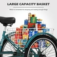 thumbnail image 5 of Lilypelle Adult Tricycles 1-Speed 24 inch Three Wheel Bike Cruiser Trike with Low-Step Through Frame/Large Basket for Men, Women, Seniors,Dark Green, 5 of 9