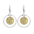 thumbnail image 1 of Quotes Motivation Fly Art Deco Fashion Earrings Dangle Hoop Jewelry Drop Circle, 1 of 3