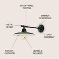 thumbnail image 4 of JONATHAN Y Bonner 12" 1-Light Farmhouse Industrial Indoor/Outdoor Iron LED Victorian Arm Outdoor Sconce, Black, 4 of 7