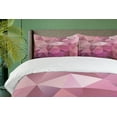 thumbnail image 4 of Ambesonne Abstract Duvet Cover Set, Triangle Diamond Shape, 2-Calking, Rose Dried Rose Pink, 4 of 7