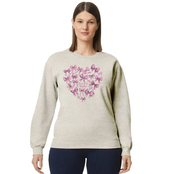 Blessed Girl Womens Sweatshirt Love Bows, Oatmeal Heather, SM