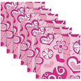 thumbnail image 6 of Coolnut Valentine's Day Love Heart Cloth Napkins Set of 6, Oversized Washable Reusable Polyester Dinner Table Napkins for Family, Restaurant, Party Decor, 20 x 20 Inch, 6 of 7