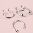 thumbnail image 4 of Milue 3pcs Clip On Nose Hoop Rings Fake Septum Nose Cuff Non Piercing Body Jewelry, 4 of 7