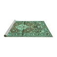 thumbnail image 2 of Ahgly Company Machine Washable Indoor Rectangle Medallion Turquoise Blue Traditional Area Rugs, 5' x 7', 2 of 4