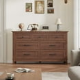 thumbnail image 3 of EcoSummer 54" Modern 7-Drawer Dresser, Walnut Storage Chest for Bedroom, Living Room & Entryway, 3 of 7