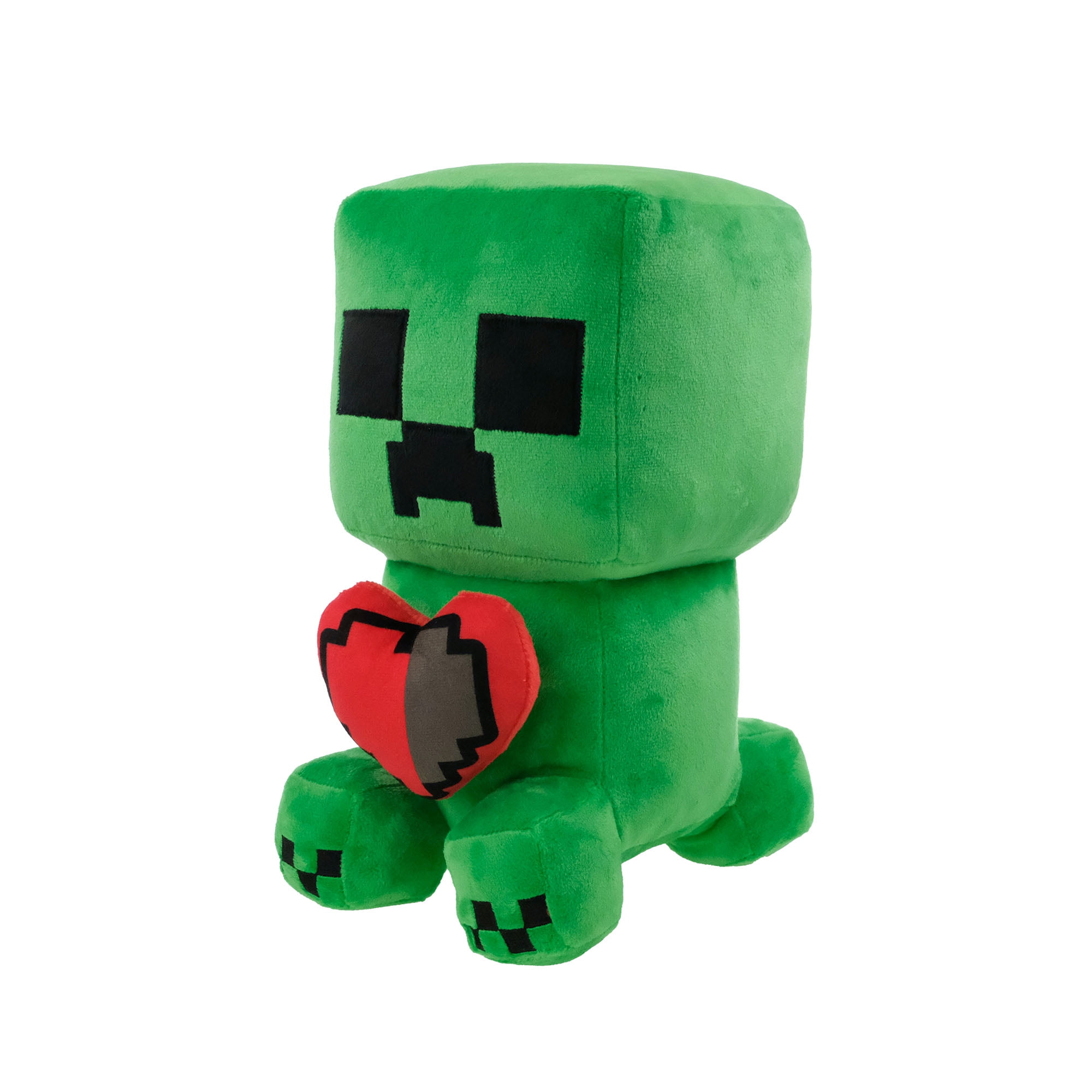 Peluche Creeper Minecraft de grande taille tenant un cœur, 30 cm de haut, par Ruz