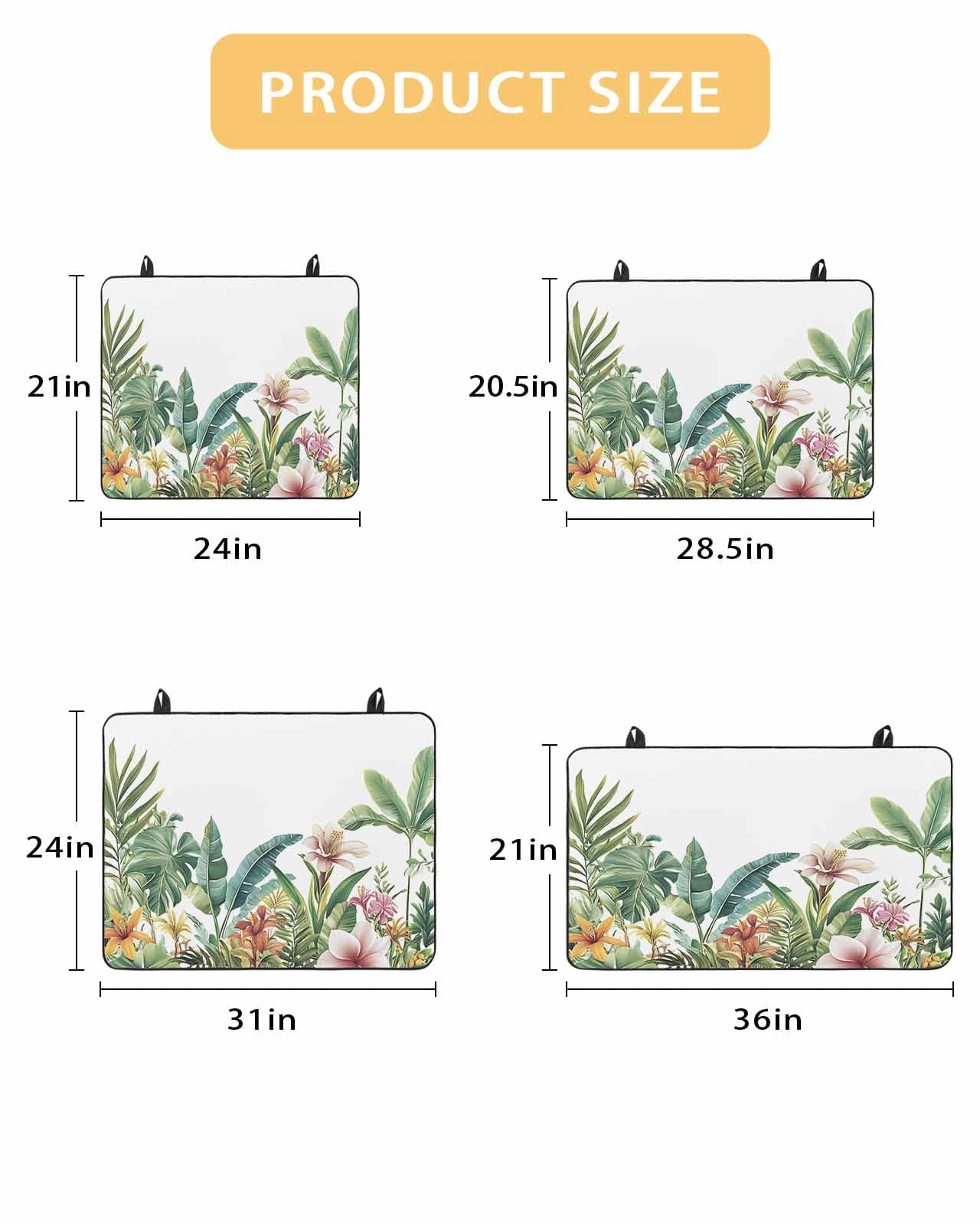 nqOlkjepod Large Induction Cooktop Protector Mat 24"x21", Summer Tropical Stove Top Covers for Electric Stove, Floral Vintage Green Leaves Decorative Stove Burner Cover Mats, Glass Top Stove Cover