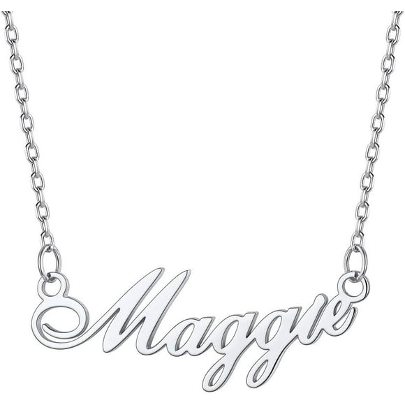 Personalized Name Necklace, 925 Sterling Silver Nameplate Customized Jewelry Gift, Silver/Gold (with Gift Box)