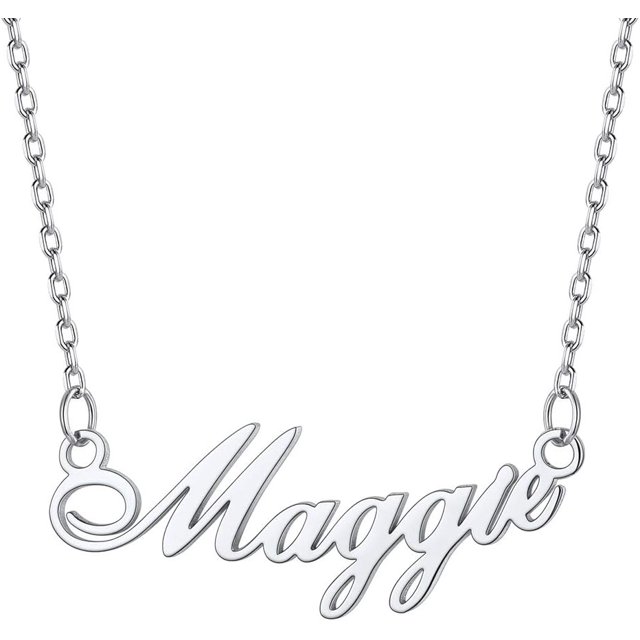 Personalized Name Necklace, 925 Sterling Silver Nameplate Customized Jewelry Gift, Silver/Gold (with Gift Box)